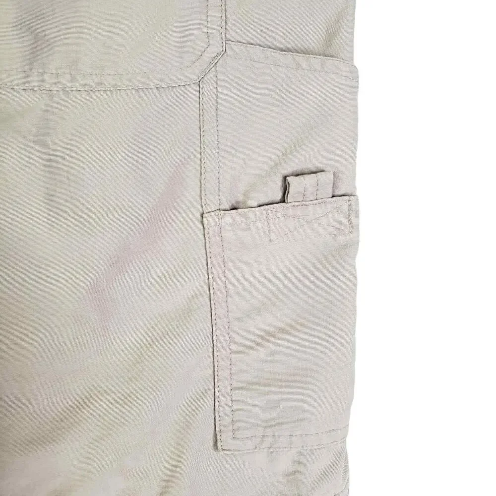 The North Face Mens Pants Medium M Khaki Convertible Zip Off Cargo Belted Nylon